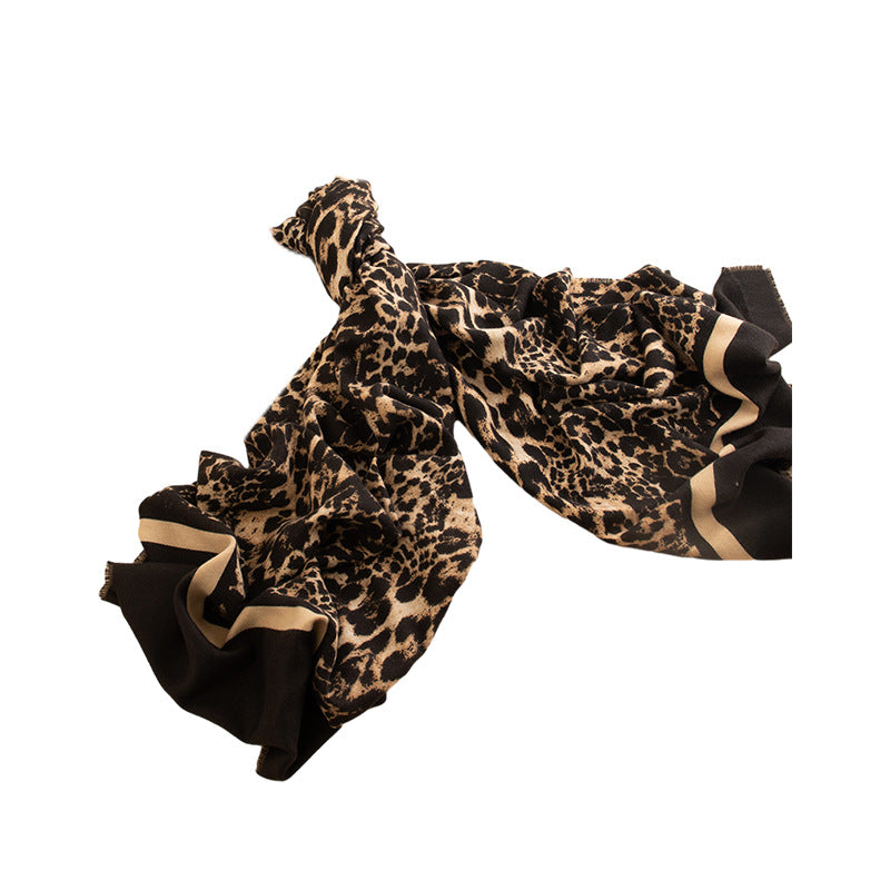 Ember Cashmere Leopard Printed Scarf