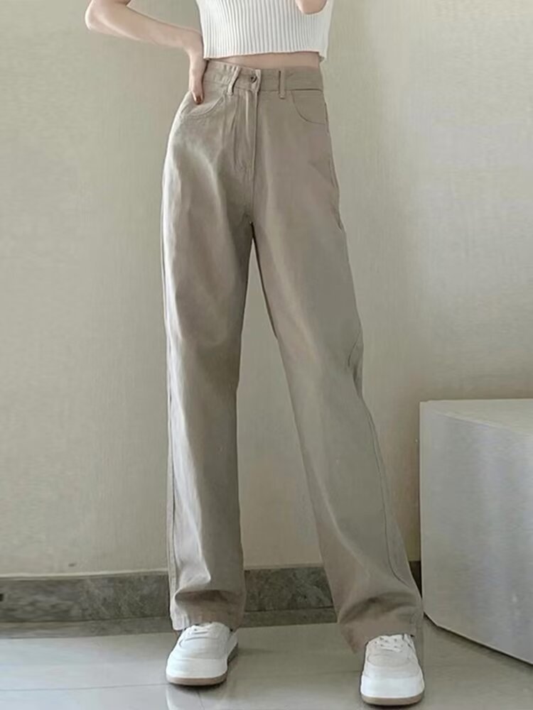 Indigo Solid Straight Jeans