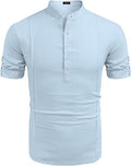 Metro Men's Linen Short-Sleeve Henley Shirt