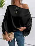 Aurelia Satin Off-Shoulder Blouse