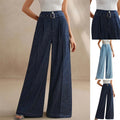 Indigo Wide-Leg High-Waist Jeans