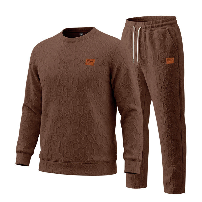 District Men's Crew-Neck Letter-Print Co-ord Set