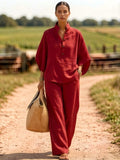 Flow Linen Wide-Leg Two-Piece Set