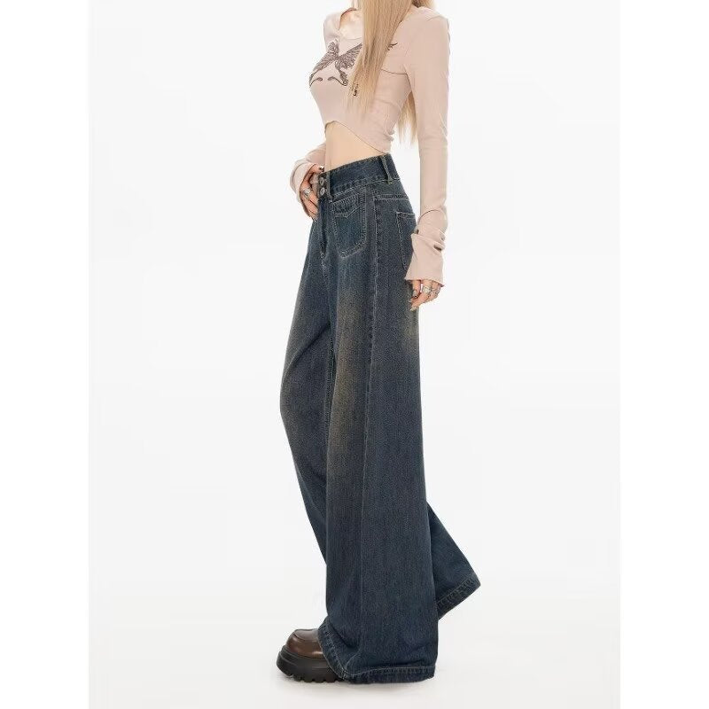 Indigo Wide-Leg Jeans, view 4