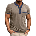 Metro Men's Short-Sleeve Button Vintage Henley Shirt