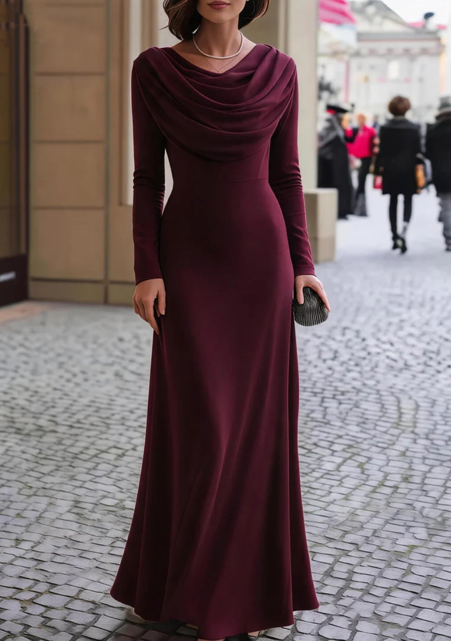 Nova Long-Sleeve Halter Maxi Dress