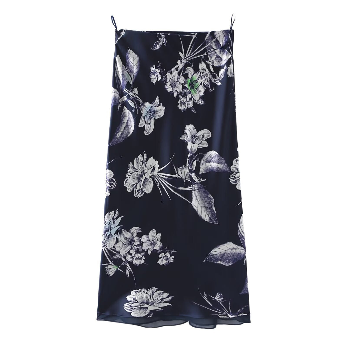 Sway Satin Midi Floral Skirt