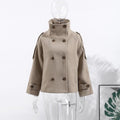 Lumen Short Stand-Collar Trench Coat