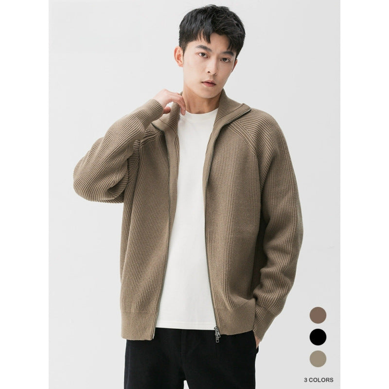 Atlas Men's Zip-Up Turtleneck Cardigan