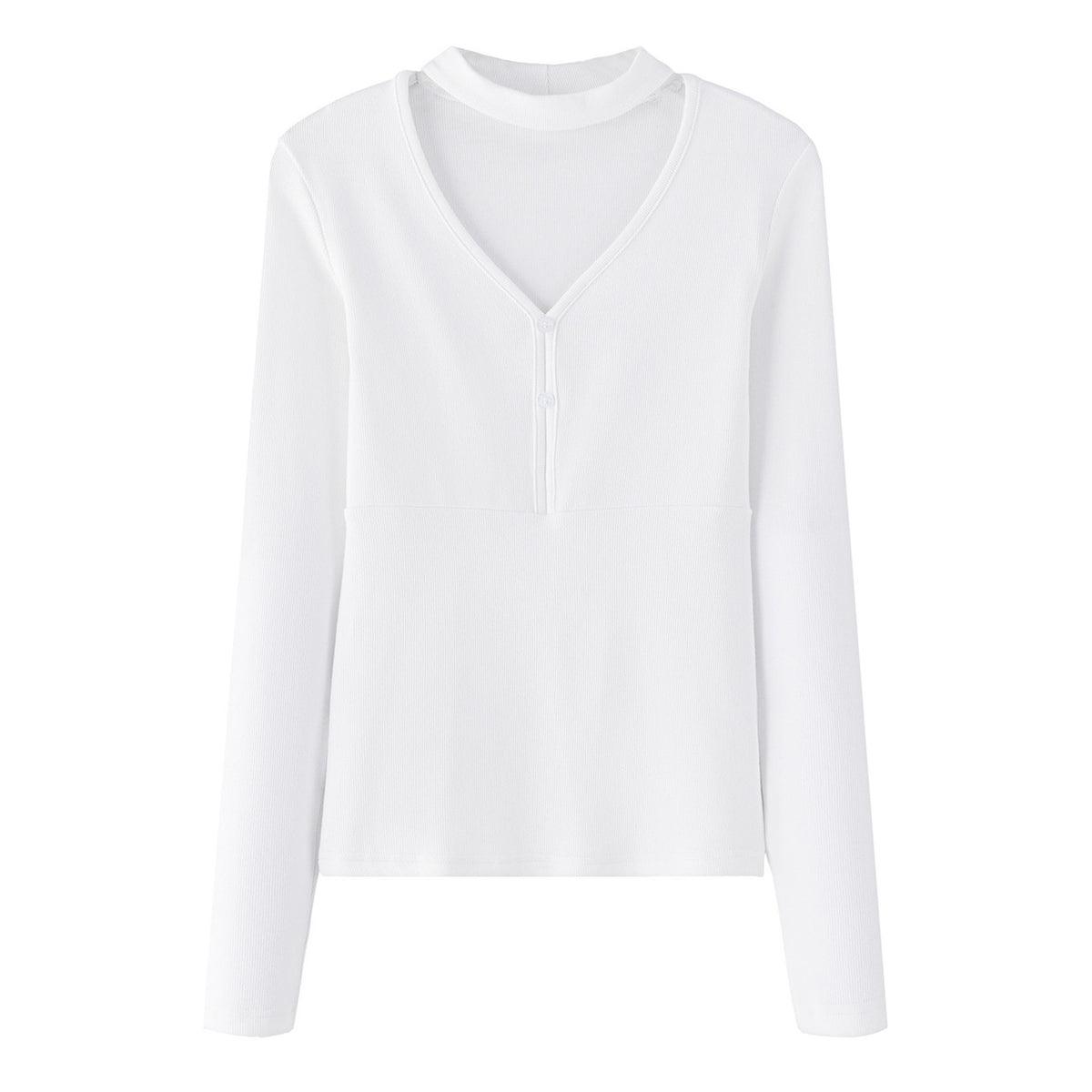 Aurelia Long-Sleeve V-Neck Halter Top, view 5