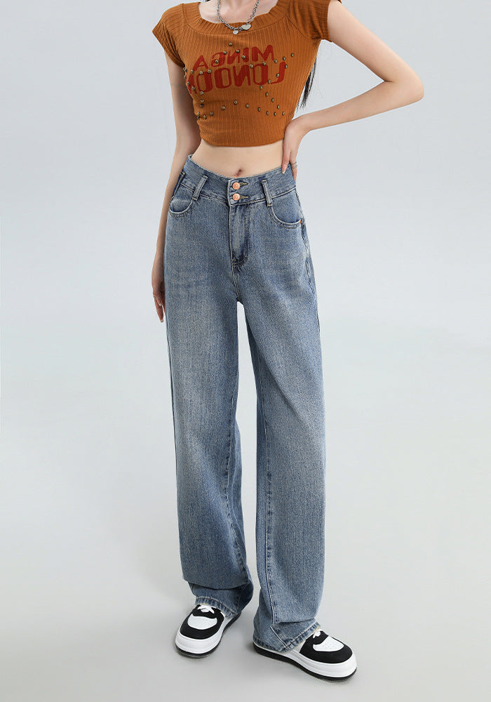 Indigo Marlow Wide-Leg Jeans