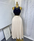 Sway Pleated Polka-Dot Skirt