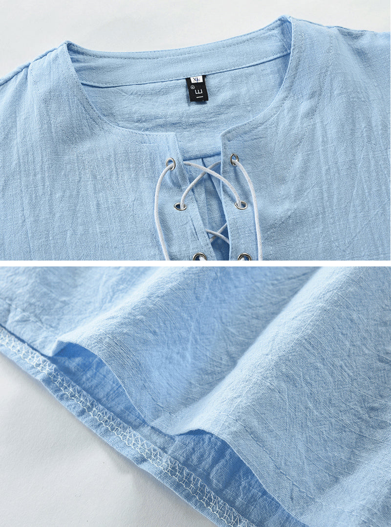 Metro Men's Linen Cotton Lace Shirt