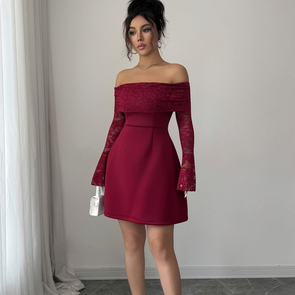 Nova Lace Long-Sleeve Maxi Dress