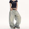 Indigo Relaxed Retro Wide-Leg Jeans