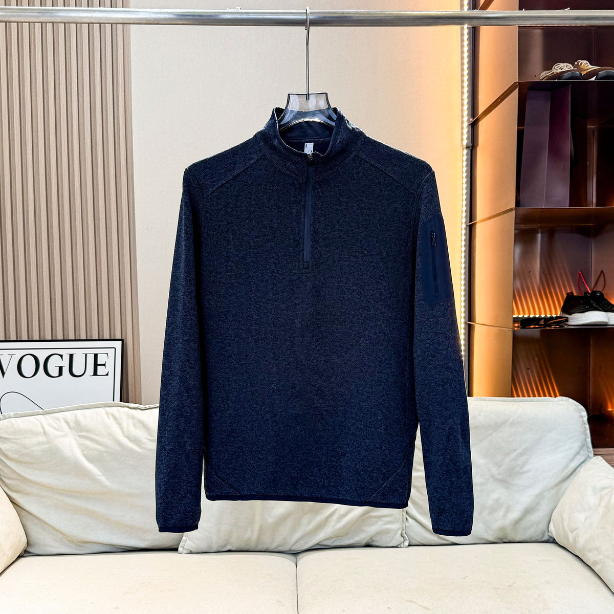 Atlas Men's Fleece-Lined Knit Stand-Collar Pullover