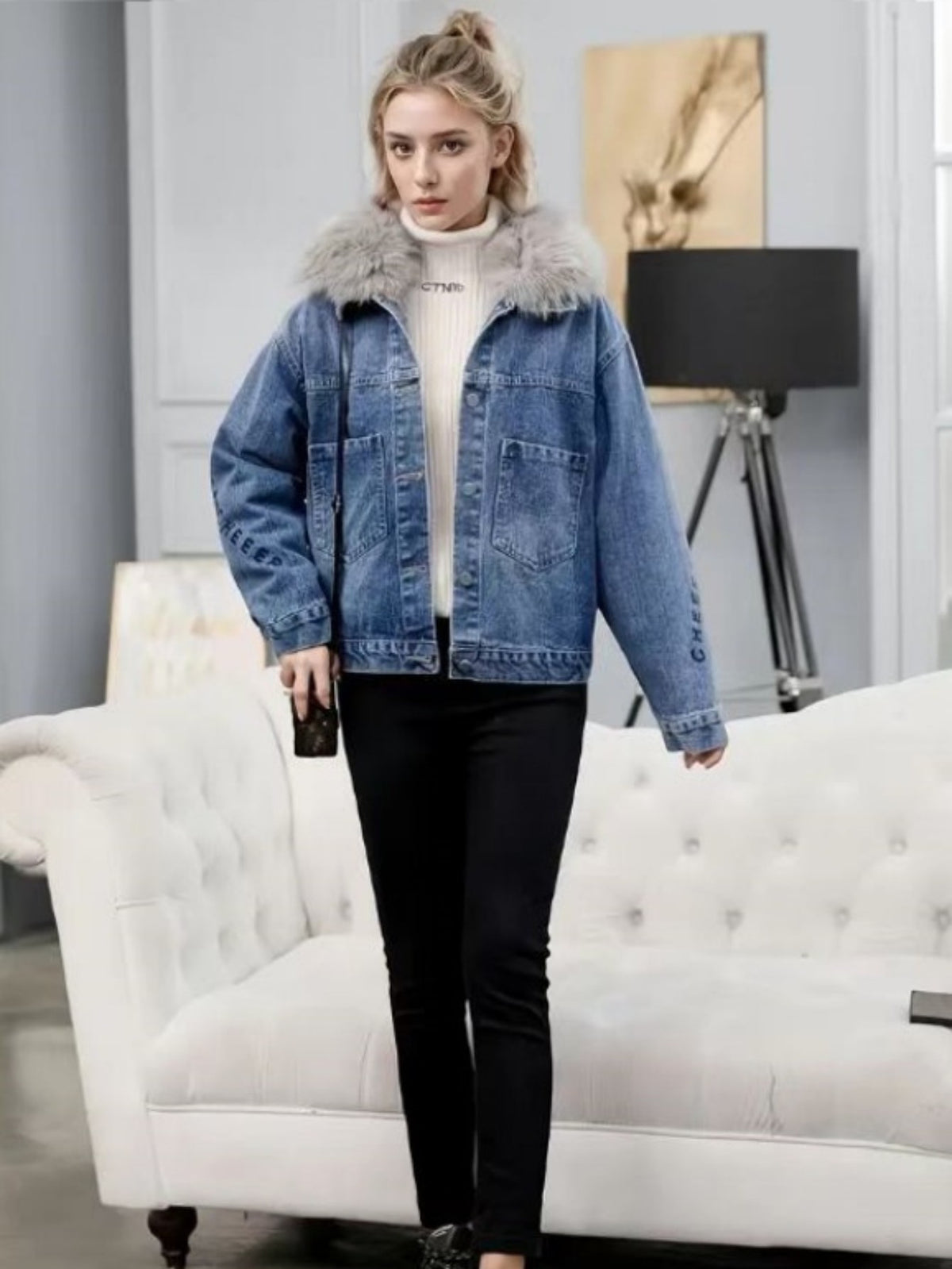 Cove Fleece-Lined Oversized Denim Jacket