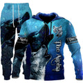 District Men's Hooded Printed 3D-Print Tracksuit