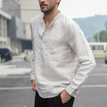 Metro Men's Linen Button Vintage Shirt