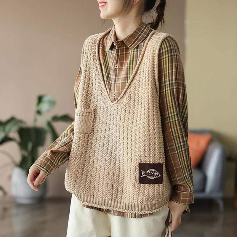 Hearth Knit Relaxed V-Neck Vest