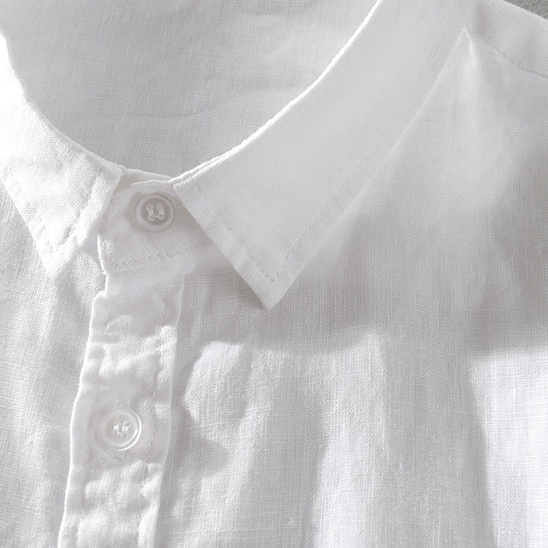Metro Men's Short-Sleeve Breathable Linen Shirt