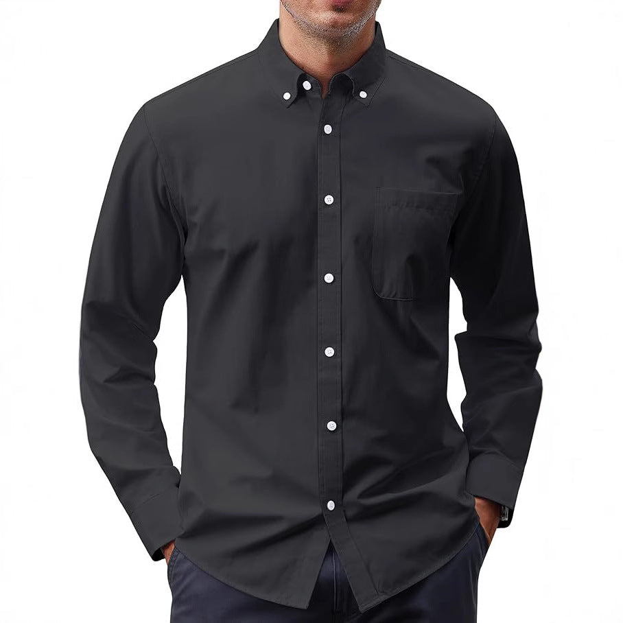 Metro Men's Long-Sleeve Button Solid Shirt