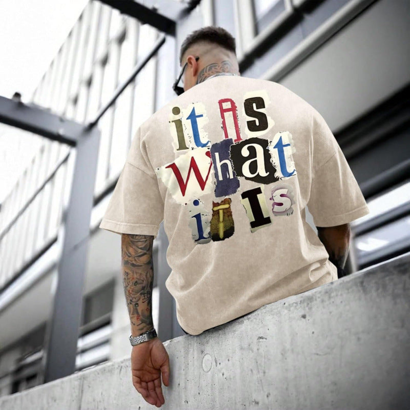 Archive Men's Oversized Letter-Print Printed T-Shirt