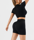 SculptForm Ribbed Seamless High-Waist Crop Top