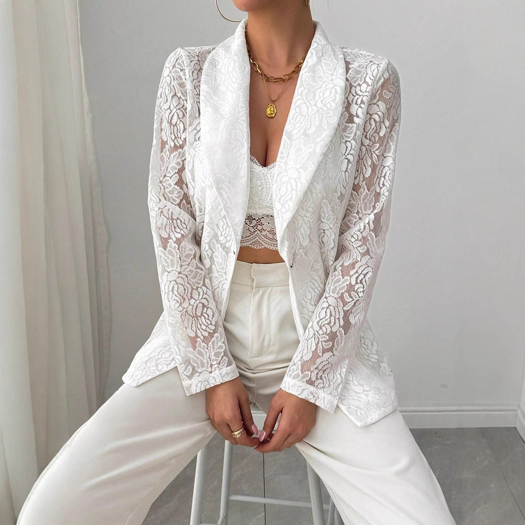 Aurelia Lace Embroidered Blazer
