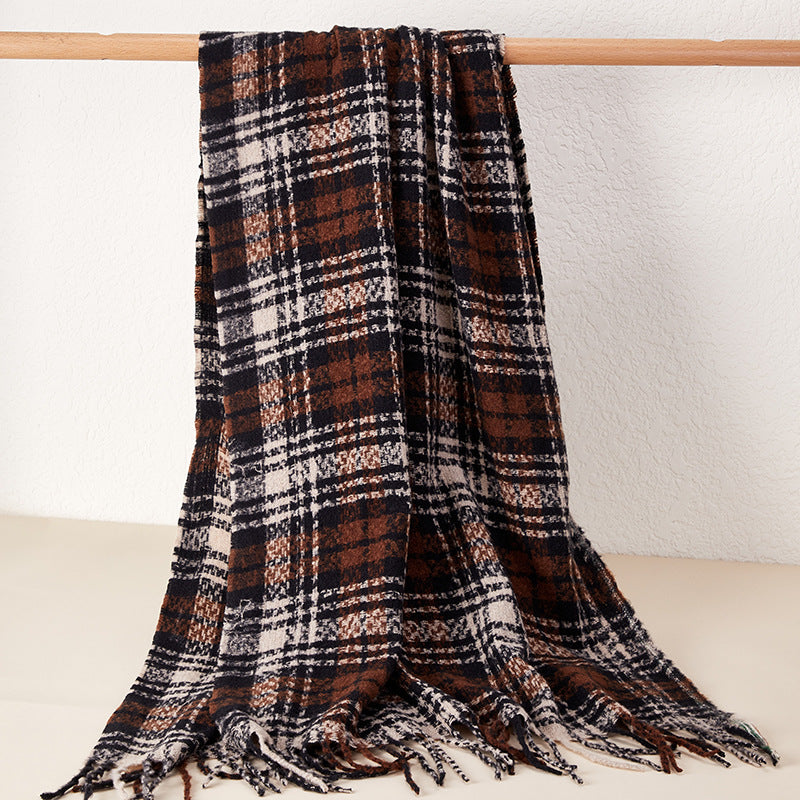 Ember Plaid Thick Scarf