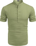 Metro Men's Linen Short-Sleeve Henley Shirt
