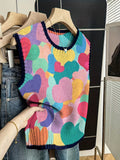 Hearth Knit Colour-Block Retro Vest