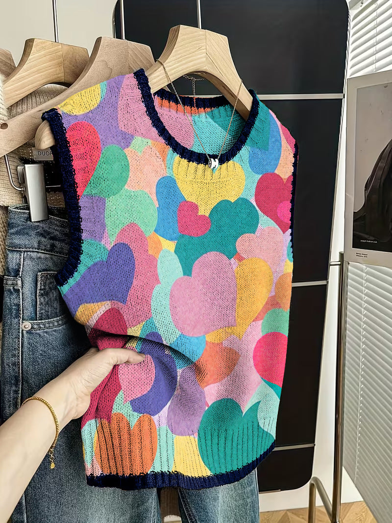 Hearth Knit Colour-Block Retro Vest