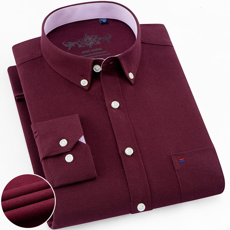 Metro Men's Cotton Long-Sleeve Solid Shirt
