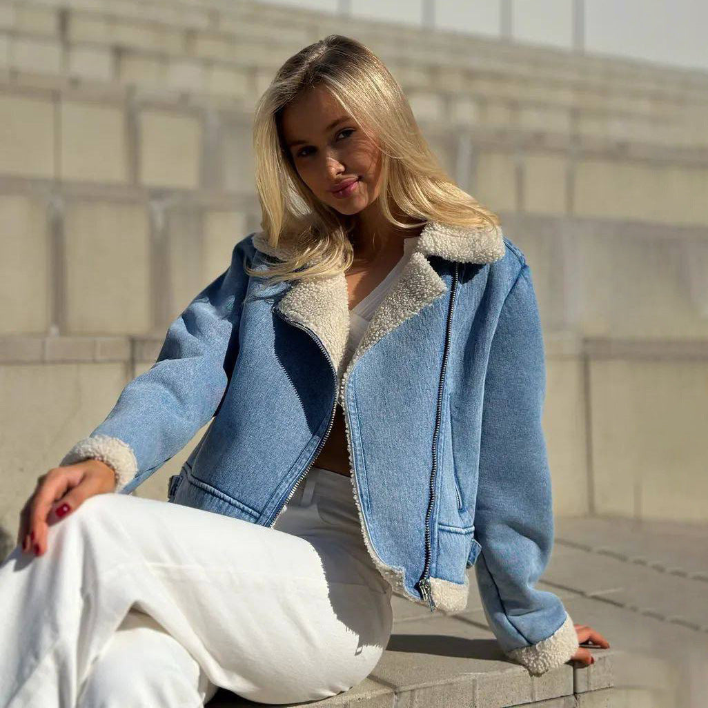 Lumen Denim Fleece-Lined Coat