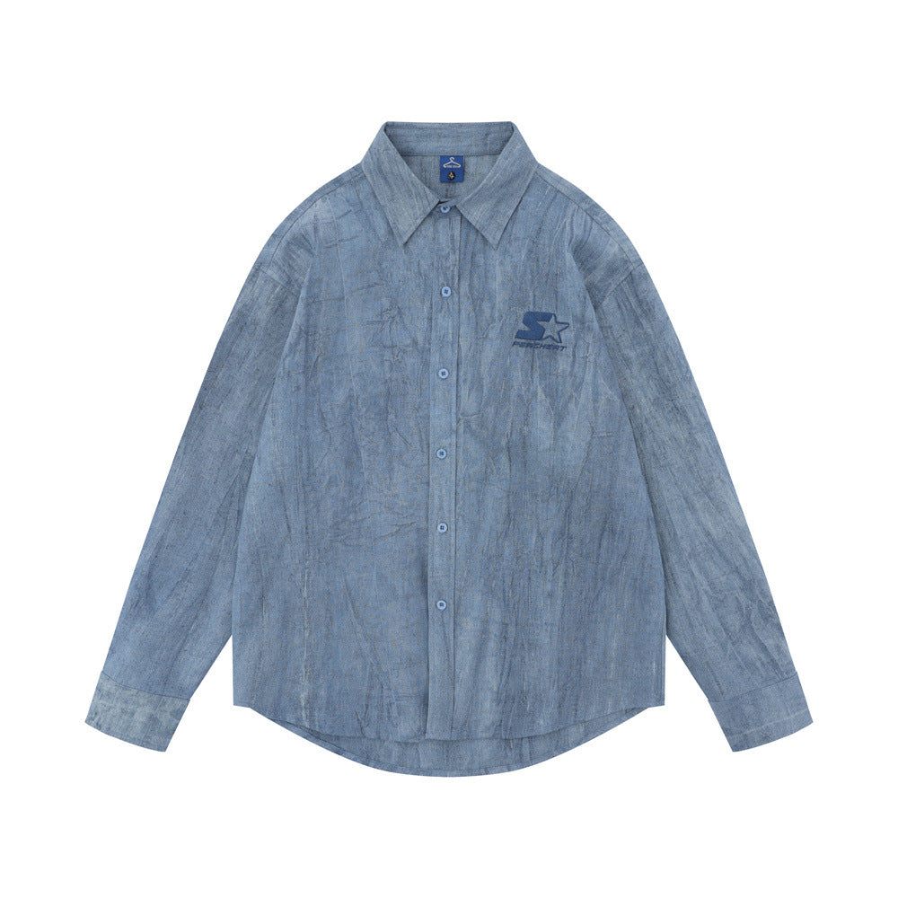Metro Men's Linen Cotton Embroidered Shirt