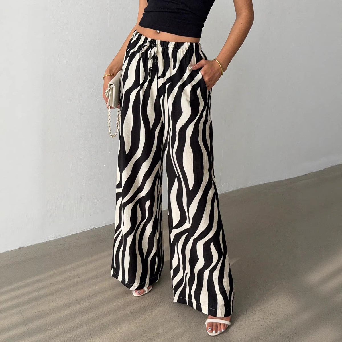 Flow Printed Wide-Leg Trousers