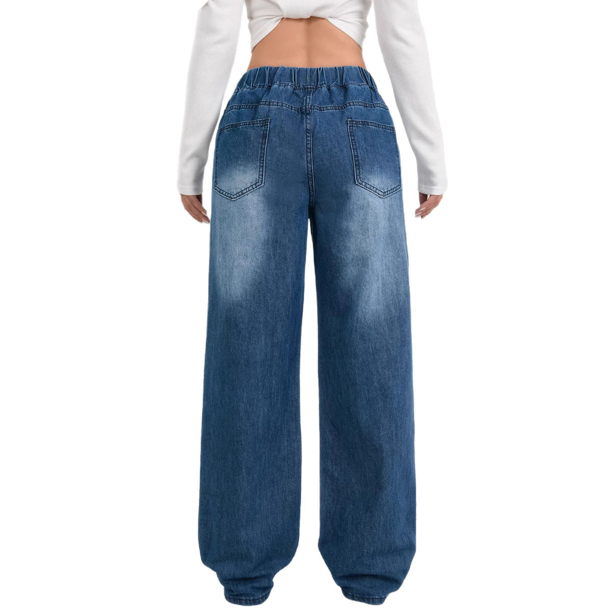 Indigo Denim Straight Jeans