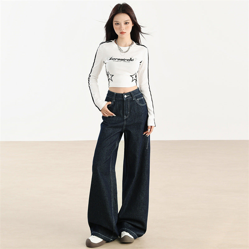 Indigo Isla Wide-Leg Jeans