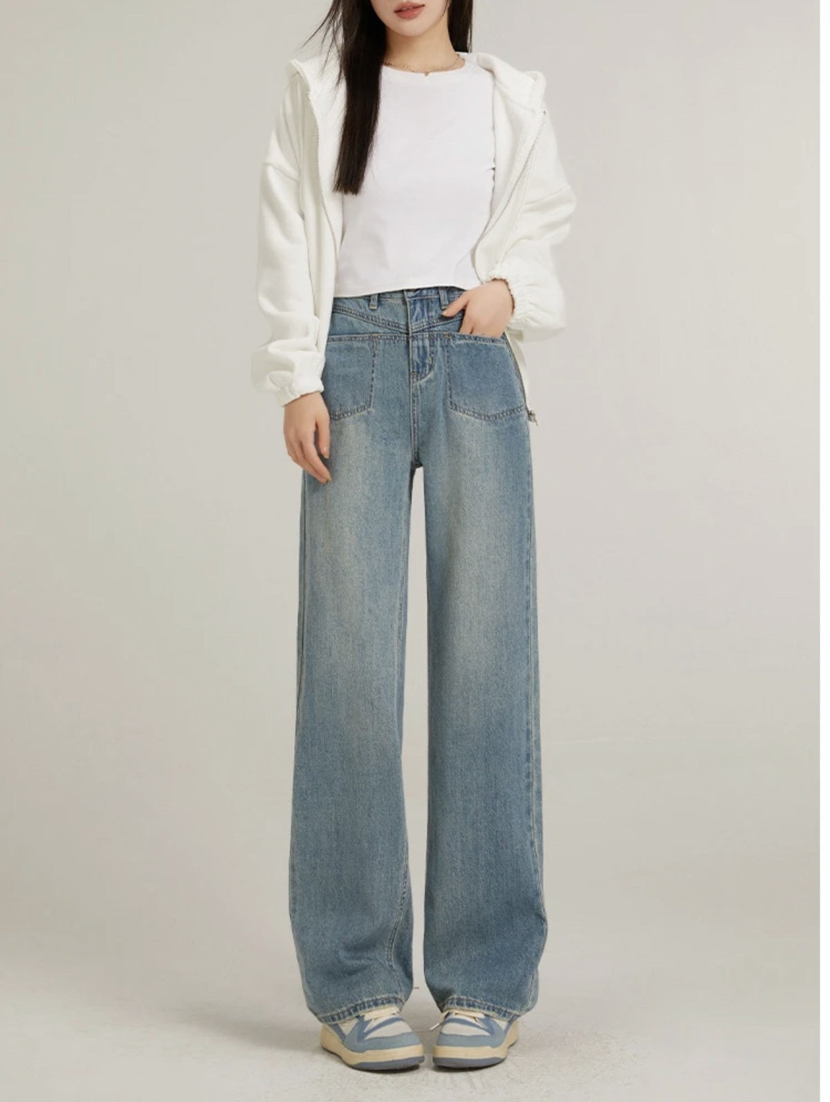 Indigo Elan Wide-Leg Jeans