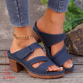 Stride Chunky Block-Heel Solid Slides