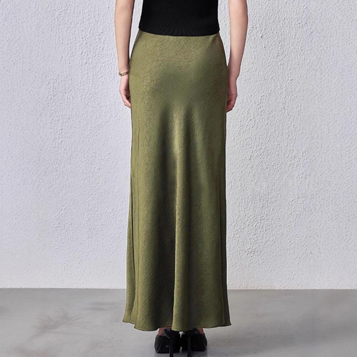 Sway Satin High-Waist Tie-Dye Midi Skirt