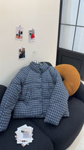 Cove Relaxed Cropped Plaid Puffer Jacket