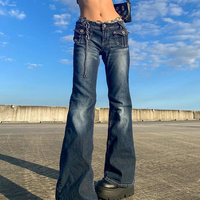 Indigo Slim Straight Jeans