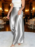 Sway Satin A-Line Midi Skirt
