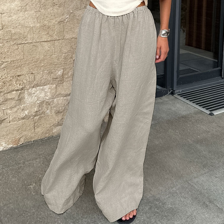 Flow Calder Linen Cotton Wide-Leg Trousers