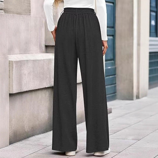 Flow Straight Solid Wide-Leg Trousers