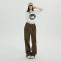 Indigo Relaxed Wide-Leg Leopard Jeans