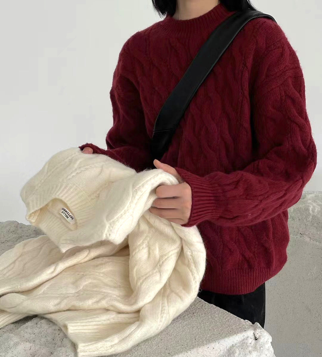Hearth Retro Solid Sweater