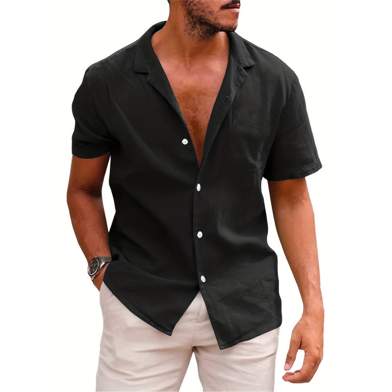 Metro Arden Men's Relaxed Solid Linen Shirt